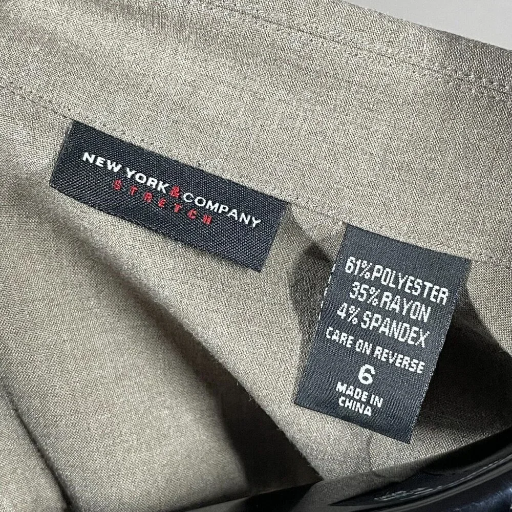 NEW New York & Company Dress Womens 6 brown shirt straight sheath classic - Picture 4 of 9